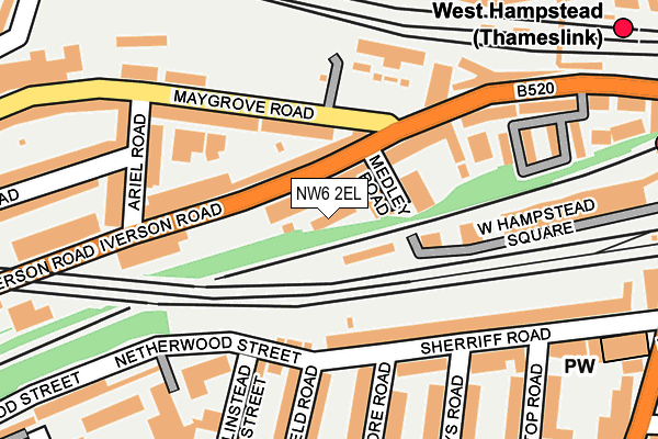NW6 2EL map - OS OpenMap – Local (Ordnance Survey) NW6 2EL map - OS OpenMap – Local (Ordnance Survey)