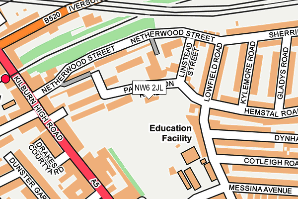 NW6 2JL map - OS OpenMap – Local (Ordnance Survey)