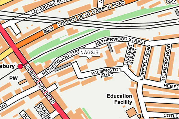NW6 2JR map - OS OpenMap – Local (Ordnance Survey) NW6 2JR map - OS OpenMap – Local (Ordnance Survey)