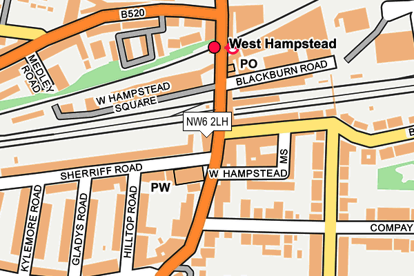 NW6 2LH map - OS OpenMap – Local (Ordnance Survey) NW6 2LH map - OS OpenMap – Local (Ordnance Survey)