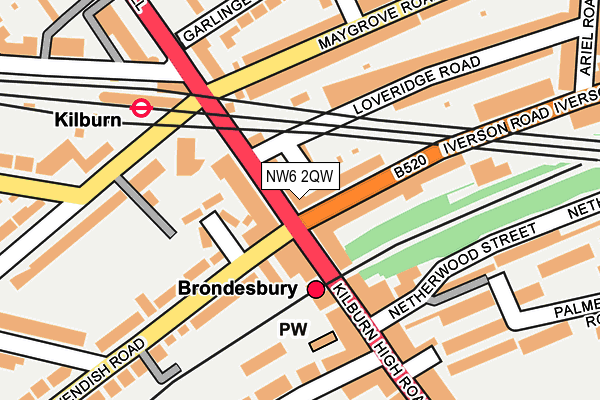 NW6 2QW map - OS OpenMap – Local (Ordnance Survey) NW6 2QW map - OS OpenMap – Local (Ordnance Survey)