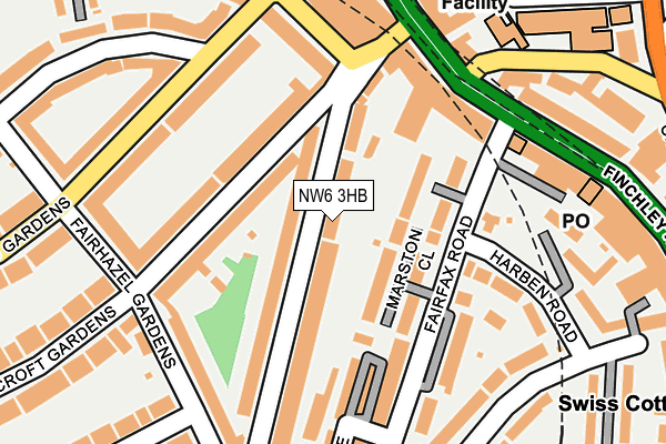 NW6 3HB map - OS OpenMap – Local (Ordnance Survey) NW6 3HB map - OS OpenMap – Local (Ordnance Survey)