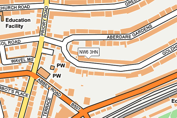 NW6 3HN map - OS OpenMap – Local (Ordnance Survey) NW6 3HN map - OS OpenMap – Local (Ordnance Survey)