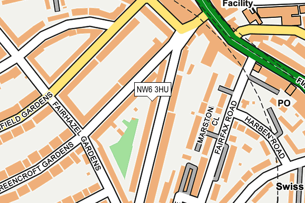 NW6 3HU map - OS OpenMap – Local (Ordnance Survey) NW6 3HU map - OS OpenMap – Local (Ordnance Survey)