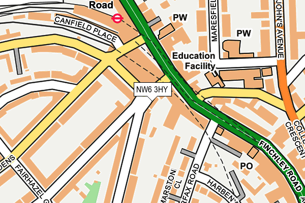 NW6 3HY map - OS OpenMap – Local (Ordnance Survey) NW6 3HY map - OS OpenMap – Local (Ordnance Survey)
