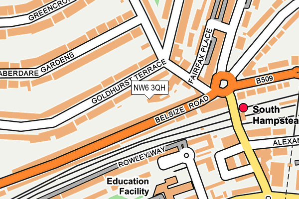 NW6 3QH map - OS OpenMap – Local (Ordnance Survey) NW6 3QH map - OS OpenMap – Local (Ordnance Survey)