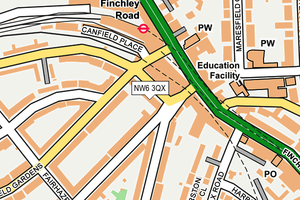 NW6 3QX map - OS OpenMap – Local (Ordnance Survey) NW6 3QX map - OS OpenMap – Local (Ordnance Survey)