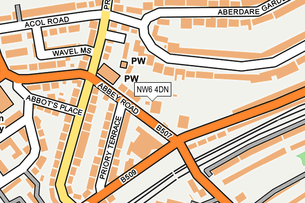 NW6 4DN map - OS OpenMap – Local (Ordnance Survey) NW6 4DN map - OS OpenMap – Local (Ordnance Survey)