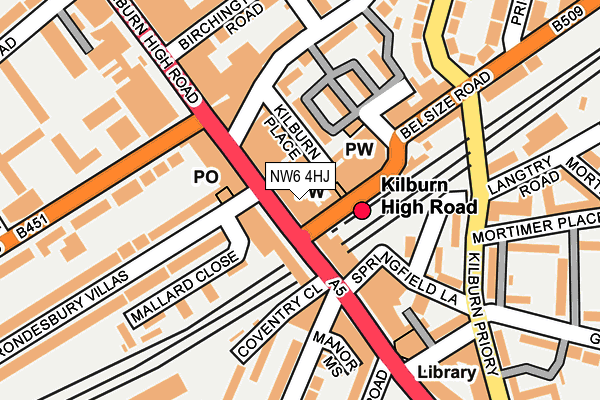 NW6 4HJ map - OS OpenMap – Local (Ordnance Survey) NW6 4HJ map - OS OpenMap – Local (Ordnance Survey)