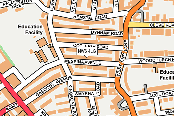 NW6 4LG map - OS OpenMap – Local (Ordnance Survey) NW6 4LG map - OS OpenMap – Local (Ordnance Survey)
