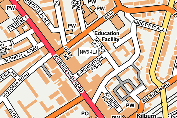NW6 4LJ map - OS OpenMap – Local (Ordnance Survey) NW6 4LJ map - OS OpenMap – Local (Ordnance Survey)