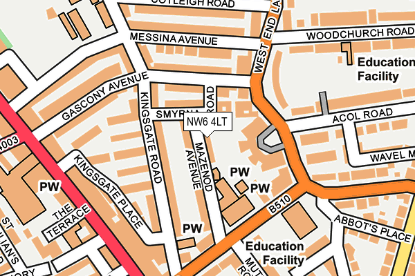 NW6 4LT map - OS OpenMap – Local (Ordnance Survey) NW6 4LT map - OS OpenMap – Local (Ordnance Survey)