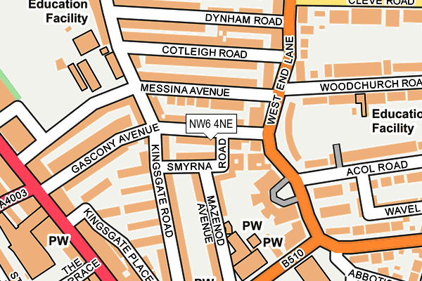 NW6 4NE map - OS OpenMap – Local (Ordnance Survey) NW6 4NE map - OS OpenMap – Local (Ordnance Survey)