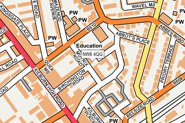 NW6 4QG map - OS OpenMap – Local (Ordnance Survey) NW6 4QG map - OS OpenMap – Local (Ordnance Survey)