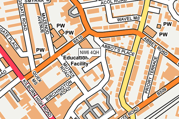 NW6 4QH map - OS OpenMap – Local (Ordnance Survey) NW6 4QH map - OS OpenMap – Local (Ordnance Survey)