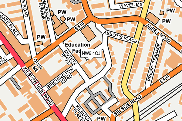 NW6 4QJ map - OS OpenMap – Local (Ordnance Survey) NW6 4QJ map - OS OpenMap – Local (Ordnance Survey)