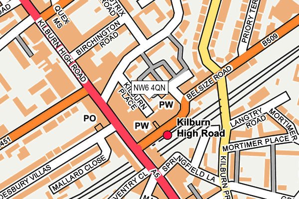 NW6 4QN map - OS OpenMap – Local (Ordnance Survey) NW6 4QN map - OS OpenMap – Local (Ordnance Survey)