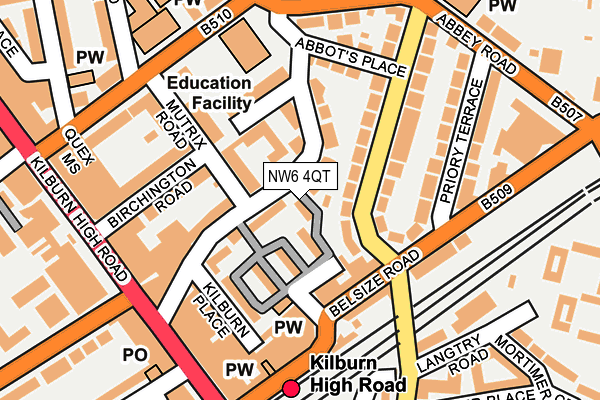 NW6 4QT map - OS OpenMap – Local (Ordnance Survey) NW6 4QT map - OS OpenMap – Local (Ordnance Survey)