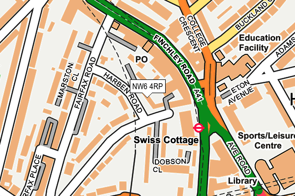 NW6 4RP map - OS OpenMap – Local (Ordnance Survey)