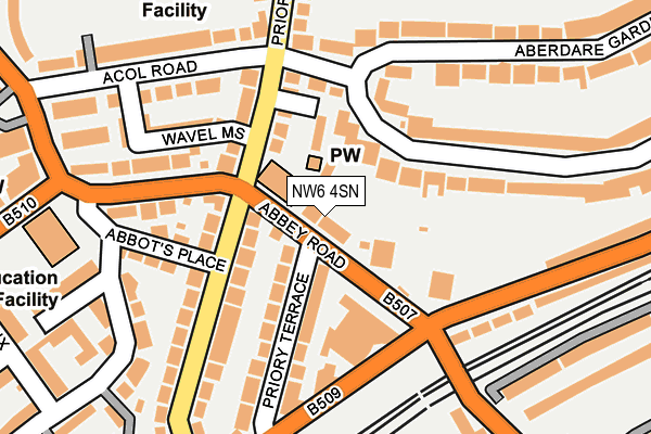 NW6 4SN map - OS OpenMap – Local (Ordnance Survey) NW6 4SN map - OS OpenMap – Local (Ordnance Survey)