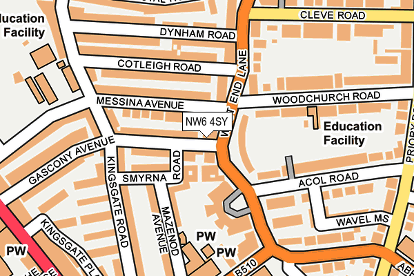 NW6 4SY map - OS OpenMap – Local (Ordnance Survey) NW6 4SY map - OS OpenMap – Local (Ordnance Survey)