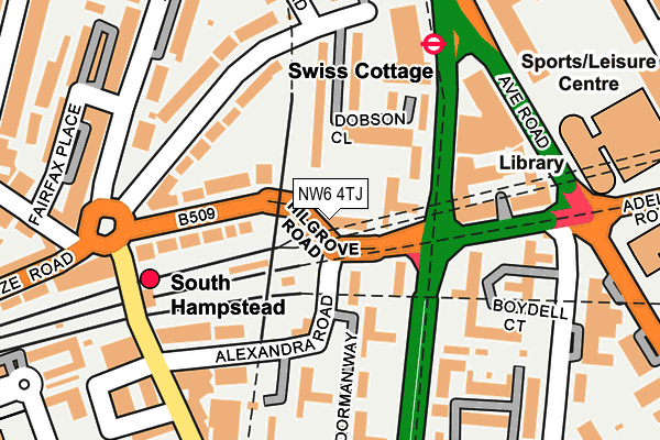 NW6 4TJ map - OS OpenMap – Local (Ordnance Survey) NW6 4TJ map - OS OpenMap – Local (Ordnance Survey)