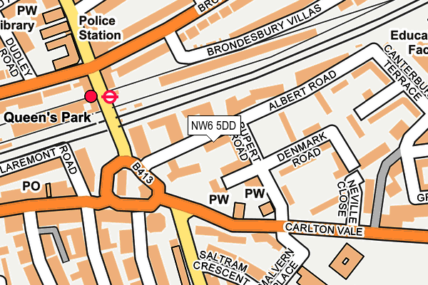 NW6 5DD map - OS OpenMap – Local (Ordnance Survey) NW6 5DD map - OS OpenMap – Local (Ordnance Survey)