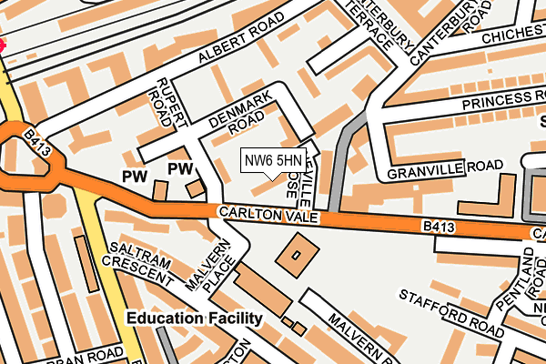 NW6 5HN map - OS OpenMap – Local (Ordnance Survey) NW6 5HN map - OS OpenMap – Local (Ordnance Survey)
