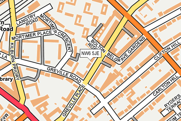 NW6 5JE map - OS OpenMap – Local (Ordnance Survey) NW6 5JE map - OS OpenMap – Local (Ordnance Survey)