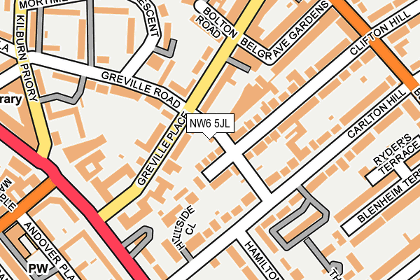 NW6 5JL map - OS OpenMap – Local (Ordnance Survey) NW6 5JL map - OS OpenMap – Local (Ordnance Survey)