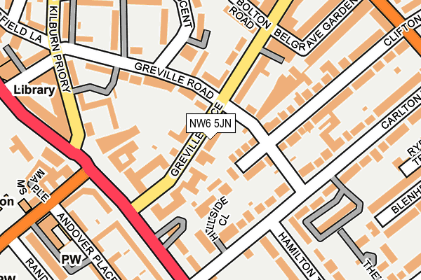 NW6 5JN map - OS OpenMap – Local (Ordnance Survey) NW6 5JN map - OS OpenMap – Local (Ordnance Survey)