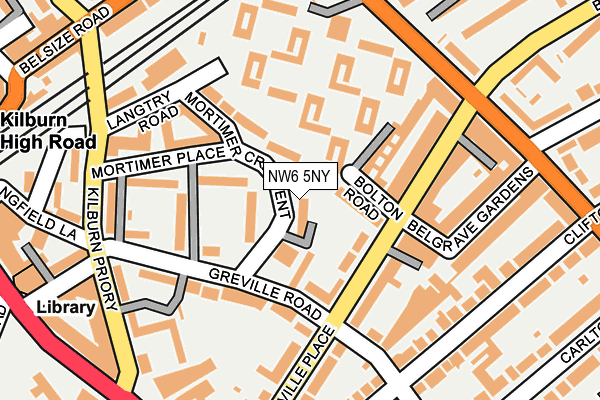NW6 5NY map - OS OpenMap – Local (Ordnance Survey) NW6 5NY map - OS OpenMap – Local (Ordnance Survey)