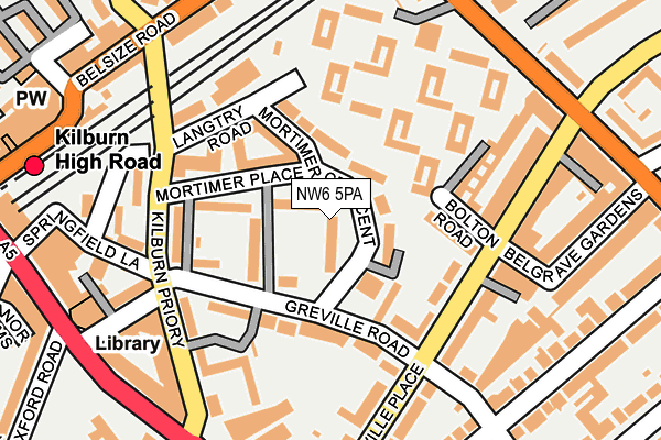 NW6 5PA map - OS OpenMap – Local (Ordnance Survey) NW6 5PA map - OS OpenMap – Local (Ordnance Survey)