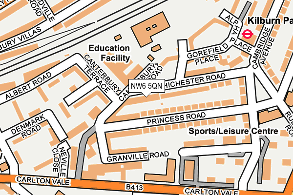 NW6 5QN map - OS OpenMap – Local (Ordnance Survey) NW6 5QN map - OS OpenMap – Local (Ordnance Survey)