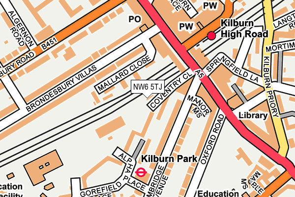 NW6 5TJ map - OS OpenMap – Local (Ordnance Survey) NW6 5TJ map - OS OpenMap – Local (Ordnance Survey)