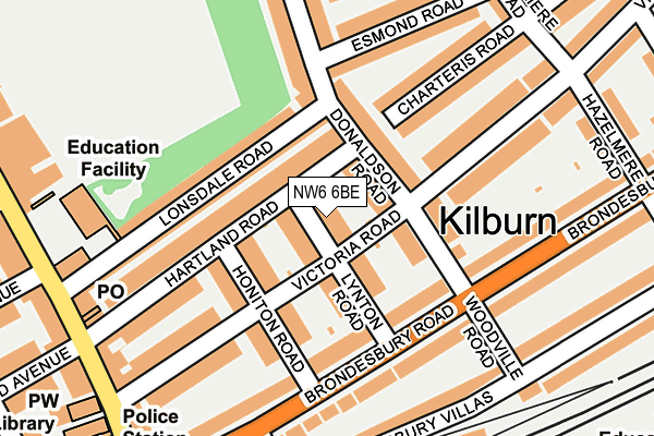 NW6 6BE map - OS OpenMap – Local (Ordnance Survey) NW6 6BE map - OS OpenMap – Local (Ordnance Survey)