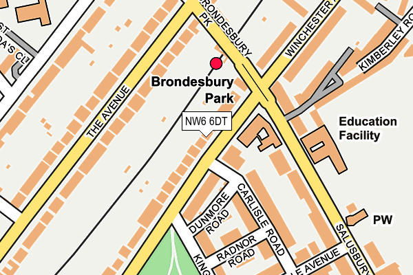 NW6 6DT map - OS OpenMap – Local (Ordnance Survey) NW6 6DT map - OS OpenMap – Local (Ordnance Survey)