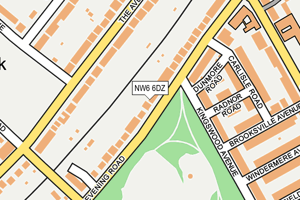 NW6 6DZ map - OS OpenMap – Local (Ordnance Survey) NW6 6DZ map - OS OpenMap – Local (Ordnance Survey)