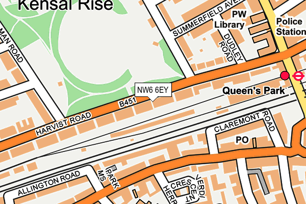 NW6 6EY map - OS OpenMap – Local (Ordnance Survey) NW6 6EY map - OS OpenMap – Local (Ordnance Survey)