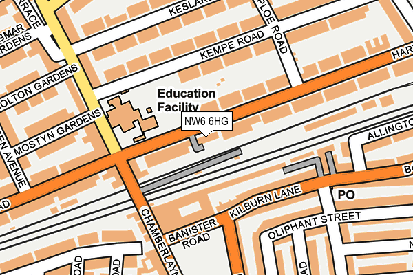 NW6 6HG map - OS OpenMap – Local (Ordnance Survey) NW6 6HG map - OS OpenMap – Local (Ordnance Survey)