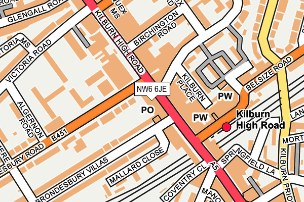 NW6 6JE map - OS OpenMap – Local (Ordnance Survey) NW6 6JE map - OS OpenMap – Local (Ordnance Survey)