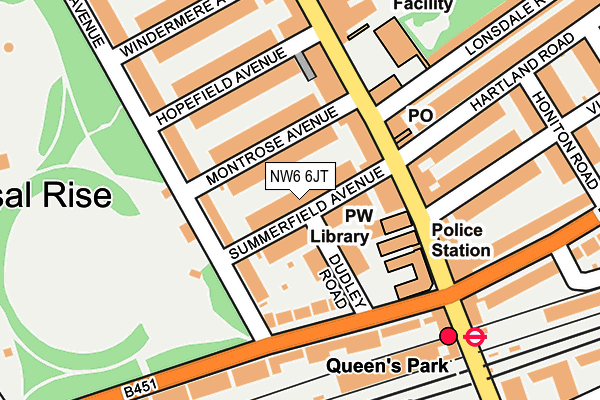 NW6 6JT map - OS OpenMap – Local (Ordnance Survey) NW6 6JT map - OS OpenMap – Local (Ordnance Survey)