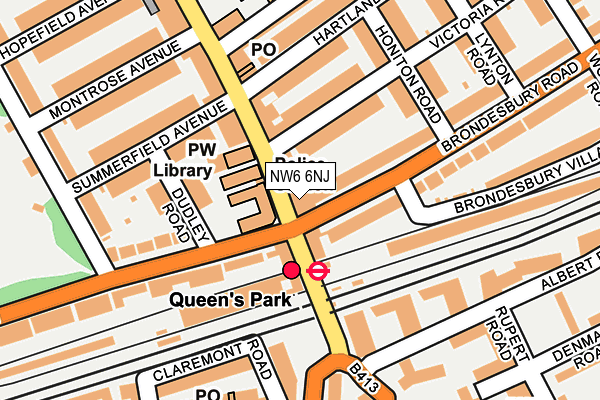NW6 6NJ map - OS OpenMap – Local (Ordnance Survey) NW6 6NJ map - OS OpenMap – Local (Ordnance Survey)