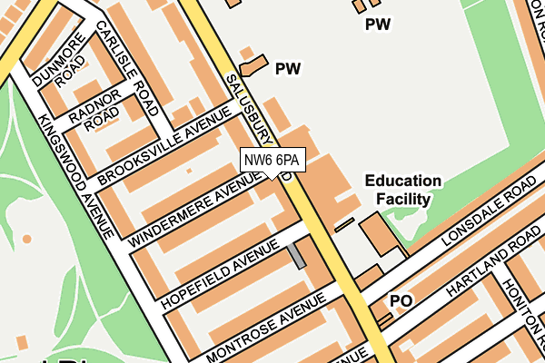 NW6 6PA map - OS OpenMap – Local (Ordnance Survey) NW6 6PA map - OS OpenMap – Local (Ordnance Survey)