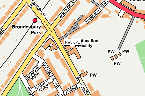 NW6 6PE map - OS OpenMap – Local (Ordnance Survey) NW6 6PE map - OS OpenMap – Local (Ordnance Survey)