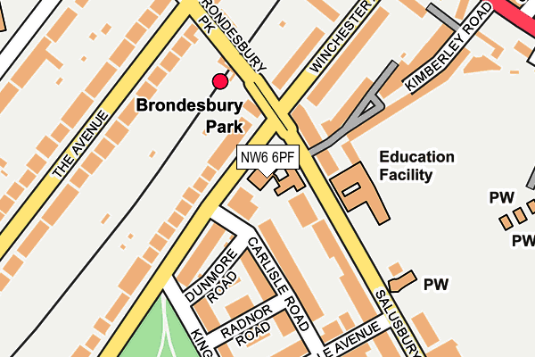 NW6 6PF map - OS OpenMap – Local (Ordnance Survey) NW6 6PF map - OS OpenMap – Local (Ordnance Survey)