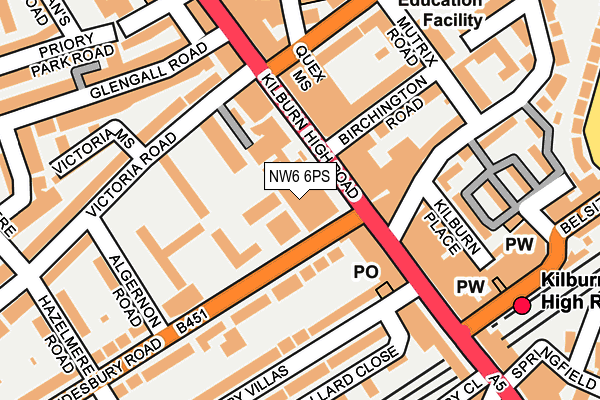 NW6 6PS map - OS OpenMap – Local (Ordnance Survey) NW6 6PS map - OS OpenMap – Local (Ordnance Survey)
