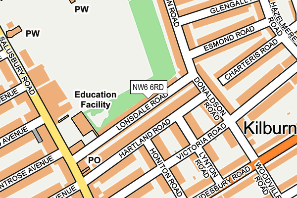NW6 6RD map - OS OpenMap – Local (Ordnance Survey) NW6 6RD map - OS OpenMap – Local (Ordnance Survey)