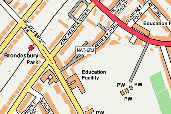 NW6 6RJ map - OS OpenMap – Local (Ordnance Survey) NW6 6RJ map - OS OpenMap – Local (Ordnance Survey)