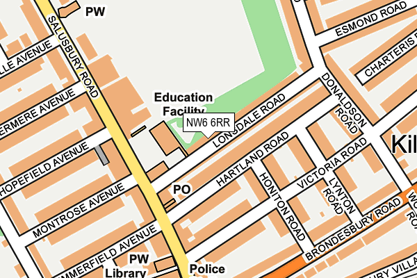 NW6 6RR map - OS OpenMap – Local (Ordnance Survey) NW6 6RR map - OS OpenMap – Local (Ordnance Survey)
